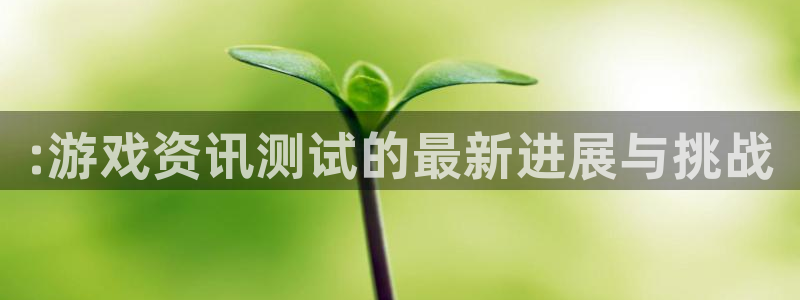 天美娱乐平台官网登录：:游戏资讯测试的最新进展与挑战